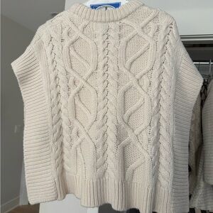 Aknvas cream Knit Sweater with side opening
